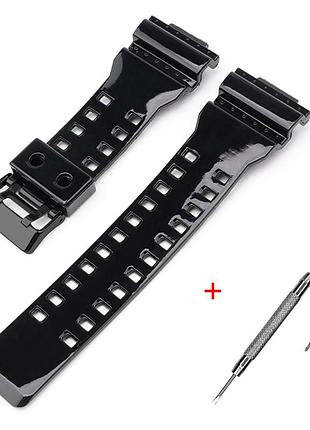 Ремінець для casio g-shock ga-100/110/120 black-glossy bk