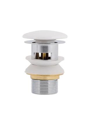 Донный клапан для биде qtap pop-up с переливом 70х70х110 mm white