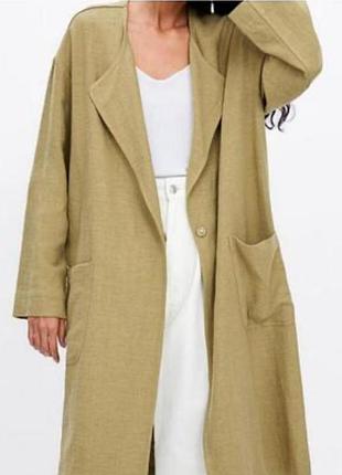 Тренч тканевий гірчичний zara