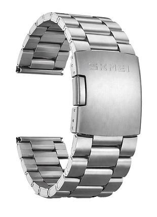 Металлический браслет для skmei 1975 silver серебристый стальной ремешок