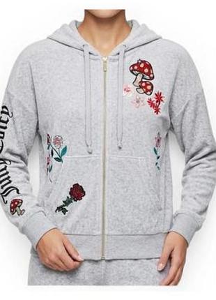 Juicy couture black label худі на блискавці з вишивкою, р. м ❤️