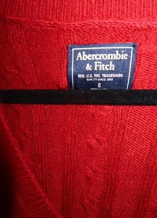 Vintage a&f red v-neck moose sweater 2