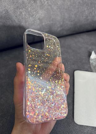 Новый чехол на iphone 15 с блестками 2