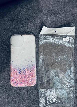 Новый чехол на iphone 15 с блестками 3
