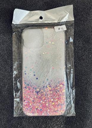 Новый чехол на iphone 15 с блестками 4