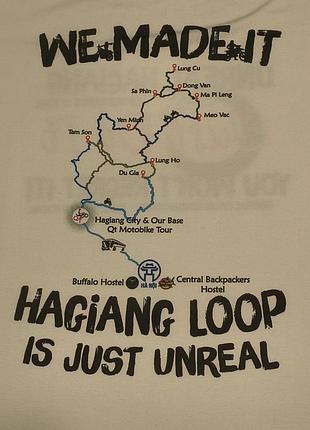 Ha giang loop - коллекционная лимитированная футболка с принтом-картой мотомаршрута ха зянг в вьетнальной - l, унисекс