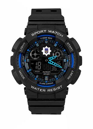 Часы наручные patriot 007 black-blue police ua + коробка.
