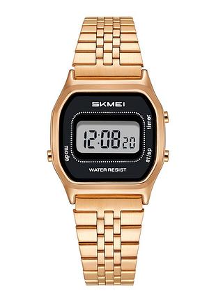 Жіночий годинник skmei 2651rg rose gold у кольорі рожеве золото з металевим браслетом
