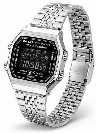 Мужские часы casio abl-100we-1b с bluetooth и шагомером, стальной браслет