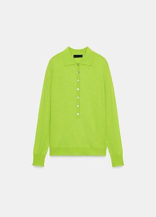 Тоненькое поло zara в составе шерсть размер s, m