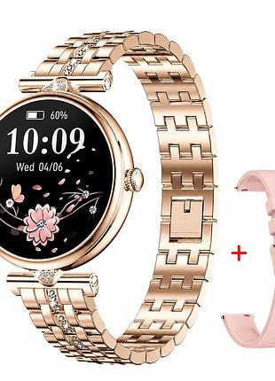 Умные часы modfit eclipse gold steel + ремешок в подарок