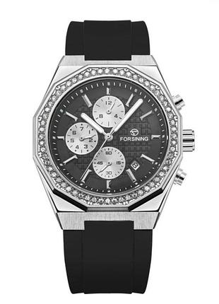 Наручные механические часы forsining 8314 black-silver