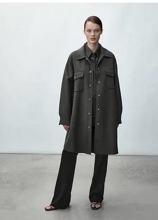 Вовняне пальто сорочка massimo dutti