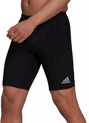 Adidas спортивні шорти спортивні облягаючі еластичні чоловічі adidas чорні з білим лого гумка шнурок
