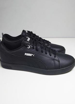 Кроссовки, кеды puma smash v2 women's 365208-03 leather triple black 39 г. оригинал
