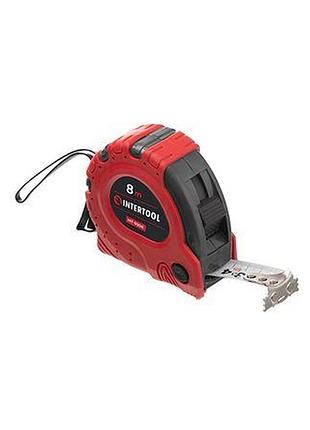 Рулетка 8 м25мм,железное полотно intertool