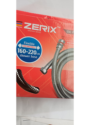 Шланг для душа zerix fo2 1.6-2.2 м,растяжной, поворачивающаяся гайка