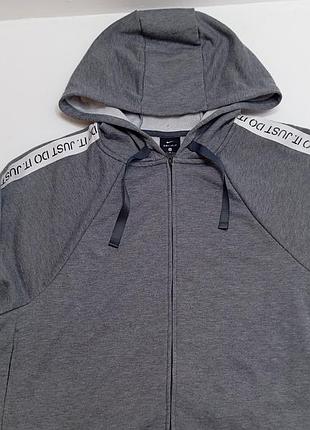 Худі унісекс nike сіре флісове з капюшоном