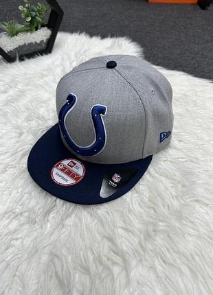 Сіро-синя бейсболка-снепбек new era 9fifty із вишитим логотипом команди нфл «індіанаполіс колтс» (indianapolis colts).