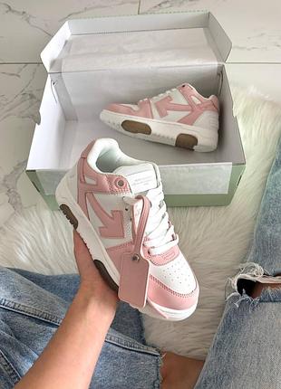 Кросівки off-white out of office pink white   арт 16009