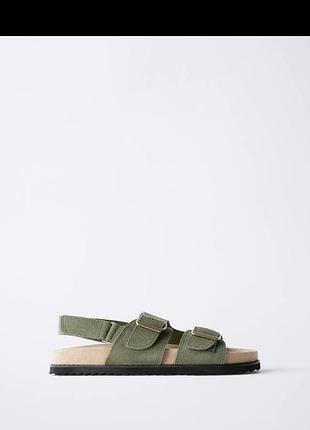 Сандалі zara leather buckle sandals