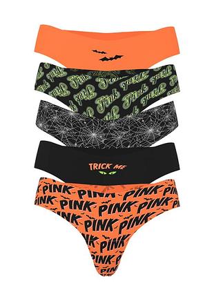 Набір безшовних трусиків тонг victoria's secret pink 5 шт.