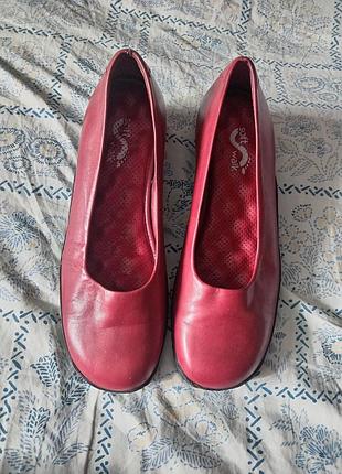 Женские кожаные туфли балетки, soft walk, оригинал, р. 38,(24.5см)