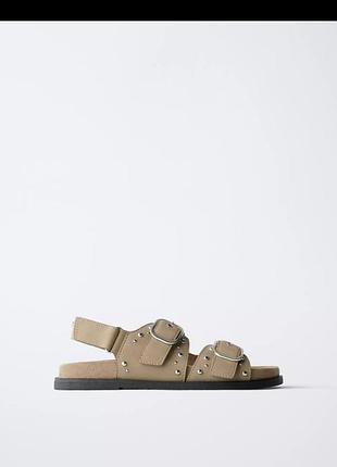 Сандалі zara studded buckle sandals