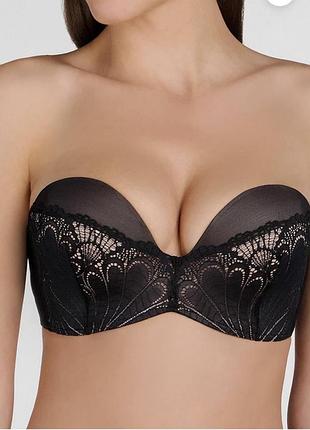 Wonderbra бюстгальтер пуш-ап без бретелей wo31u refined glamour black