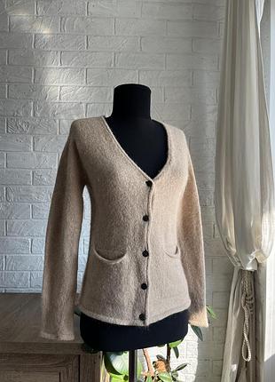 Кофта кардиган бежевий  альпака 💯 baby alpaca 🦙 les racines du ciel  ,xs-s,36