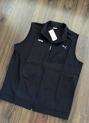 Чоловічий жилет puma desert road оригіналтна чорна безрукавка бавовняна на замок