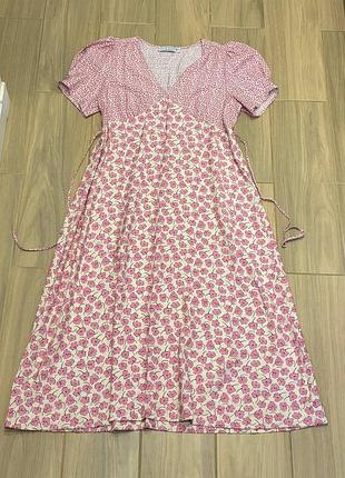 Вискозное миди платье primark 6