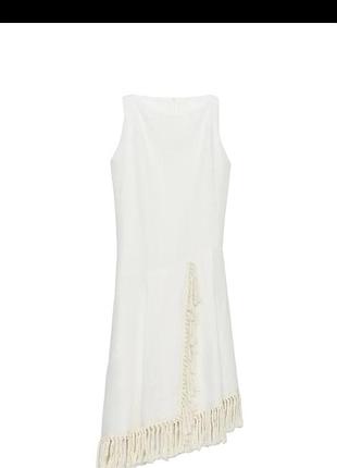 Сукня 100 льон  zw collection 100% linen fringed dress