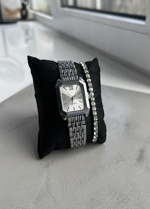 Жіночий годинник під срібло + браслет 💎