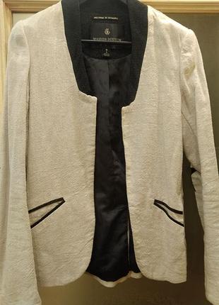 Maison scotch (38). елегантний кардиган молочного кольору, льон