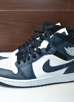 Nike jordan 1 mid armory navy 42.5р кроссовки хайтопы кожаные оригинал