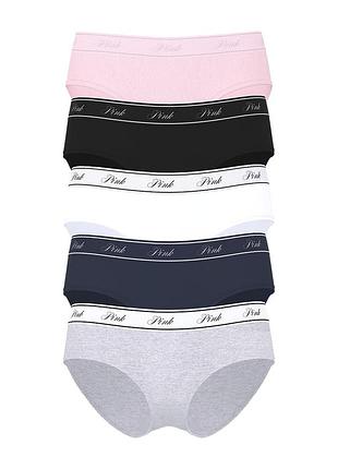Набір трусиків хіпхагерів victoria's secret pink 5 шт.