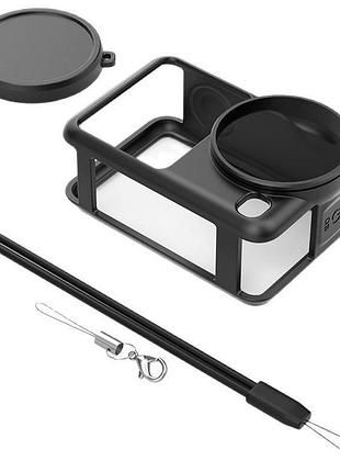 Чехол для dji action 6 силиконовый с защитой объектива puluz sya003157601a