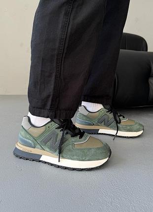 Мужские кроссовки new balance 574 legacy x stone island dark green
