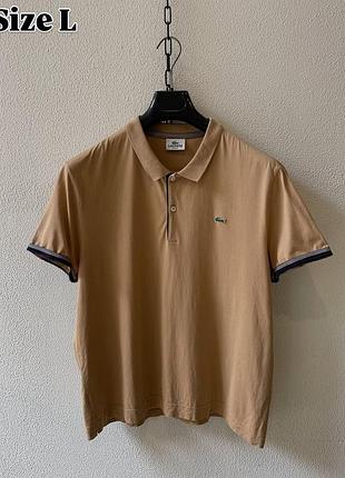 Оригінальна чоловіча футболка lacoste regular fit trim  розмір l в ідеальному стані