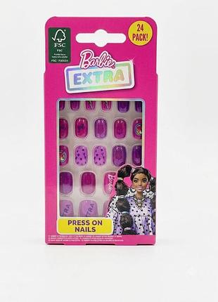 Самоклеючі накладні нігті barbie для дівчаток — 24 шт., дитячі tipsy