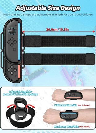 Ремінці-браслети kova для nintendo switch 2/switch/oled чорні 3