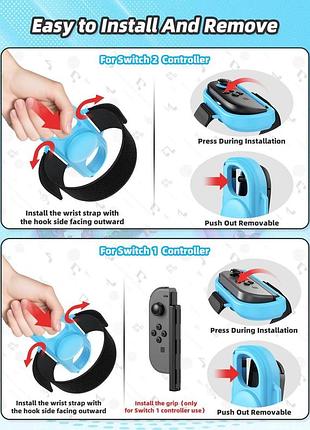 Ремінці-браслети kova для nintendo switch 2/switch/oled чорні 4