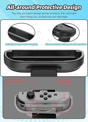 Ремінці-браслети kova для nintendo switch 2/switch/oled чорні 5