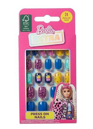 Накладні нігті barbie extra press-on nails, 24 шт., дитячі