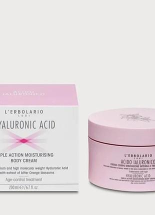 Italy, l'erbolario, hyaluronic acid triple action moisturising cream with bitter extract&orange blossom,anti -age гиалурон.крем+пептиды