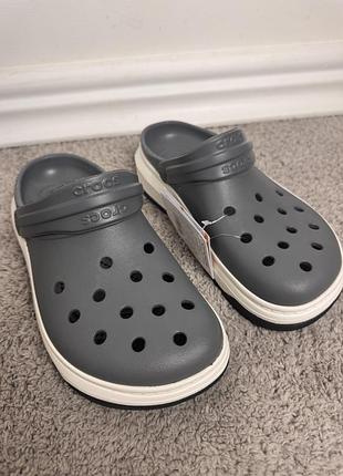 Новинка чоловічі крокси в сірому кольорі crocs crocband full force grey
