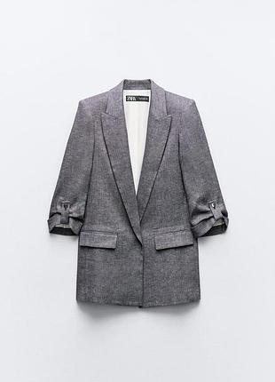 Льняний піджак блейзер zara
