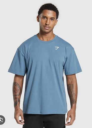 Gymshark essential oversized t-shirt - faded blue...