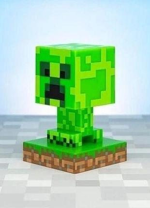 Светильник крипер minecraft на подставке 120 мм — ночник, декоративная лампа, светильник майнкрафт для коллекции